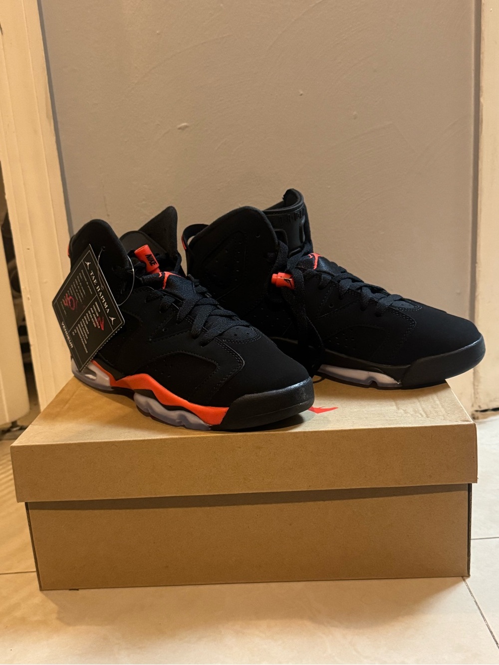 Air Jordan 6 Retro Big Kids Black and Crimson High-Top